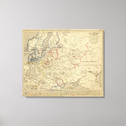 Russie, Pologne, Suede, Norwege, Danemarck Canvas Afdruk (Voorkant)