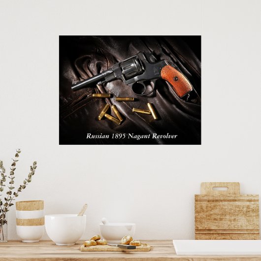 Russisch 1895 Nagant Revolver Poster (Keuken)