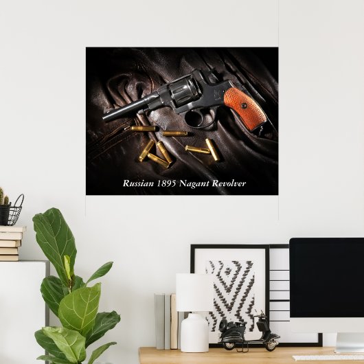 Russisch 1895 Nagant Revolver Poster (Thuiskantoor)