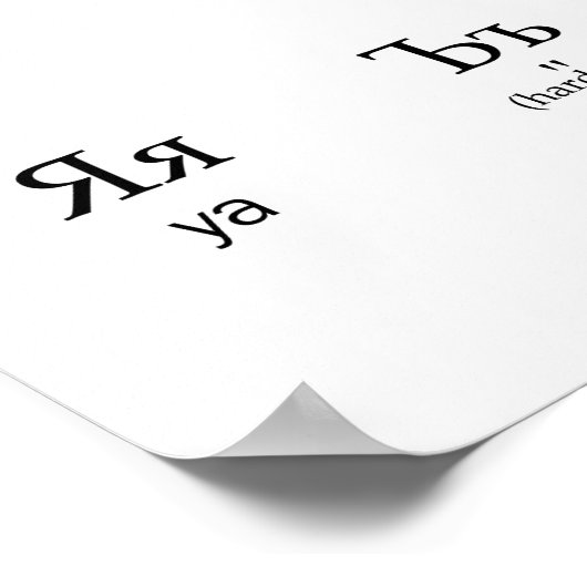 Russisch | alfabet met uitspraak poster (Hoek)