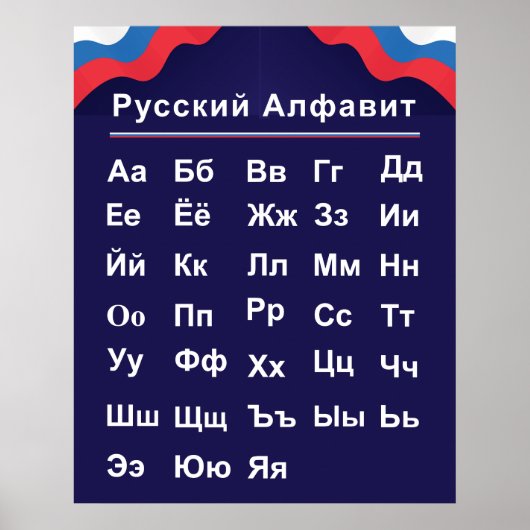 Russisch alfabet poster (Voorkant)