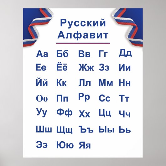 Russisch alfabet Poster (Voorkant)