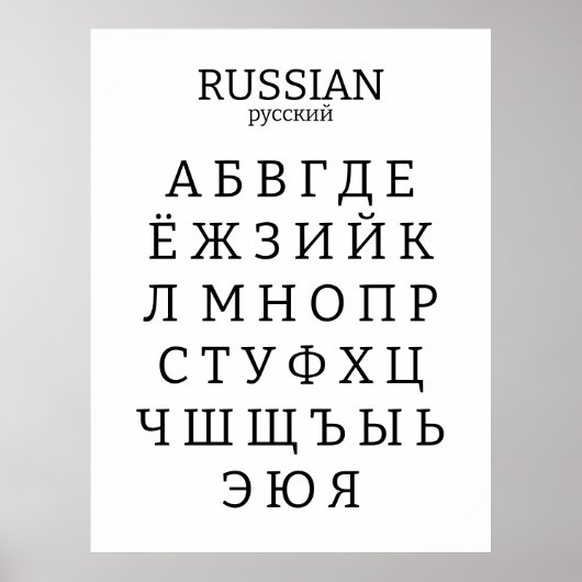 Russisch alfabet poster (Voorkant)