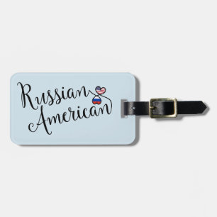 Russisch-Amerikaans Bagagelabel met ingewikkeld ha