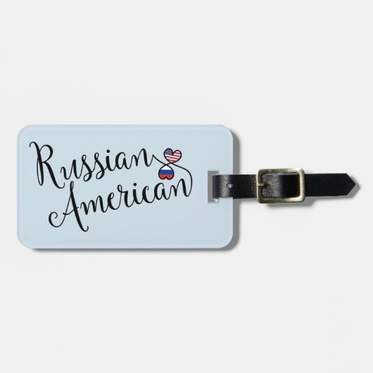 Russisch-Amerikaans Bagagelabel met ingewikkeld ha (Voorkant horizontaal)