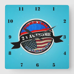 Russisch-Amerikaanse 2x Geweldige-Square-wandklok Vierkante Klok