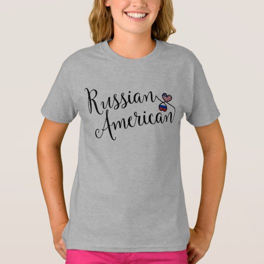 Russisch-Amerikaanse gejumeleerde harten Tee Shirt (Voorkant)