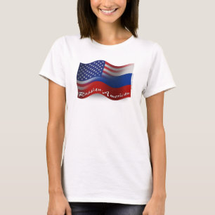 Russisch-Amerikaanse golfvlag T-shirt
