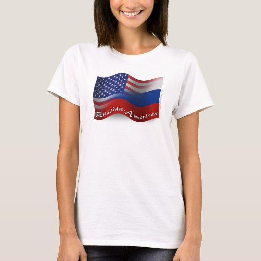 Russisch-Amerikaanse golfvlag T-shirt (Voorkant)