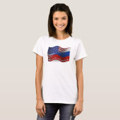 Russisch-Amerikaanse golfvlag T-shirt (Voorkant volledig)