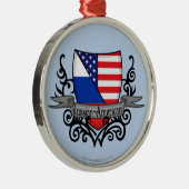 Russisch-Amerikaanse vlag Metalen Ornament (Rechts)