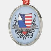 Russisch-Amerikaanse vlag Metalen Ornament (Links)