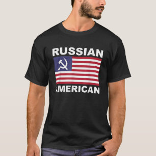 Russisch-Amerikaanse vlag Rusland Amerika Pride T-shirt