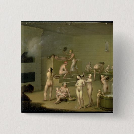 Russisch Bath, 1825 Vierkante Button 5,1 Cm (Voorkant)