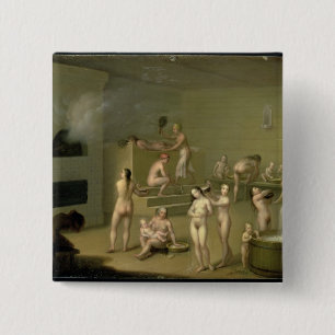Russisch Bath, 1825 Vierkante Button 5,1 Cm
