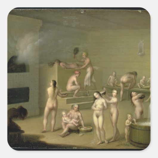 Russisch Bath, 1825 Vierkante Sticker (Voorkant)