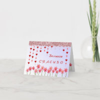 Russisch bedankkaartje met hart en madeliefje bloe