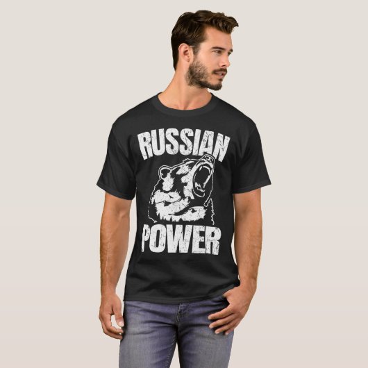Russisch Beer Power Russian Gym Bodybuilding Russi T-shirt (Voorkant volledig)