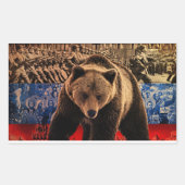 Russisch Beer Rechthoekige Sticker (Voorkant)
