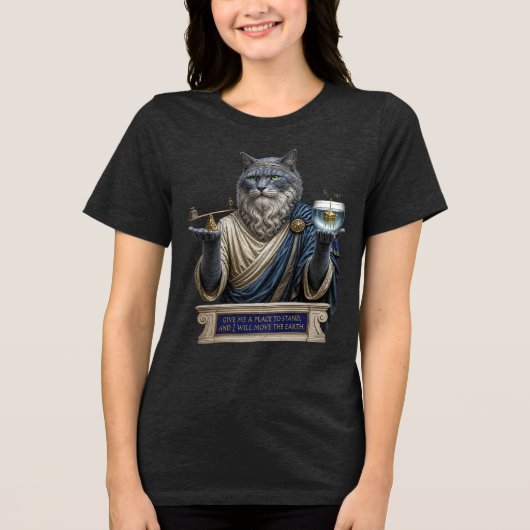 Russisch Blau Archimedes Kat Tri-Blend Shirt (Voorkant)