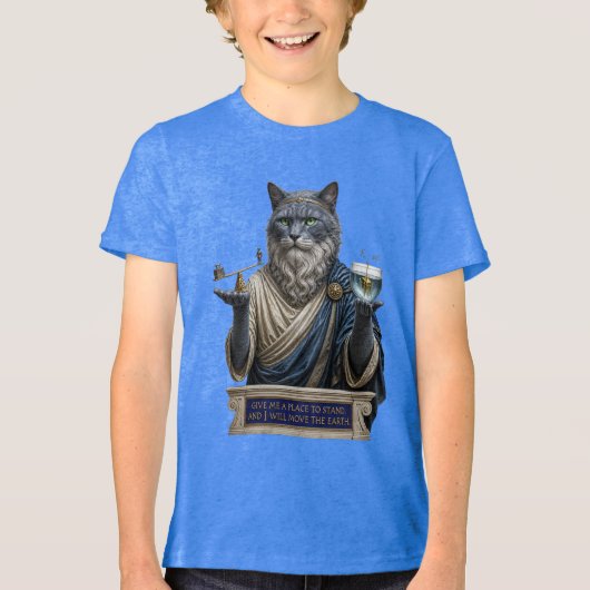 Russisch Blau Archimedes Kat Tri-Blend Shirt (Voorkant)