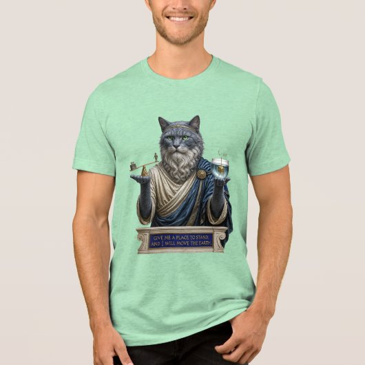 Russisch Blau Archimedes Kat Tri-Blend Shirt (Voorkant)