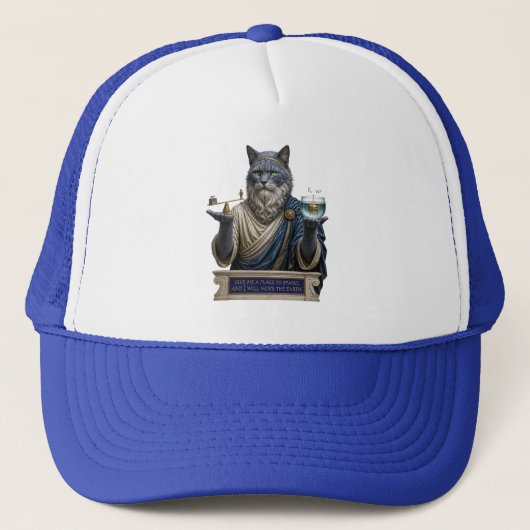 Russisch Blau Archimedes Kat Trucker Pet (Voorkant)
