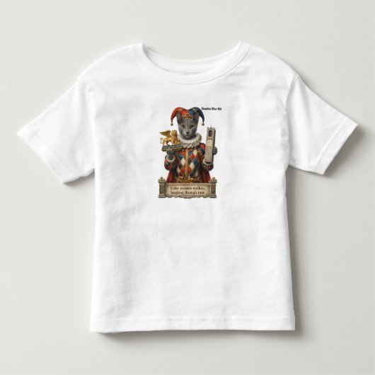 Russisch Blau Arlequin Kat Kinder Shirts (Voorkant)