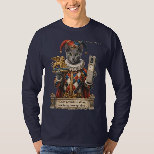 Russisch Blau Arlequin Kat T-shirt (Voorkant)