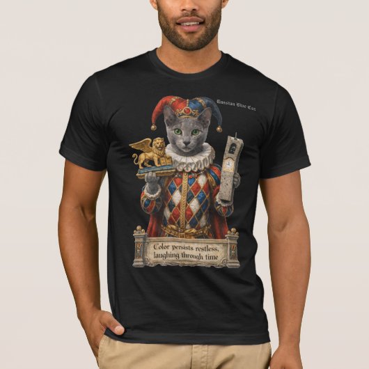 Russisch Blau Arlequin Kat T-shirt (Voorkant)
