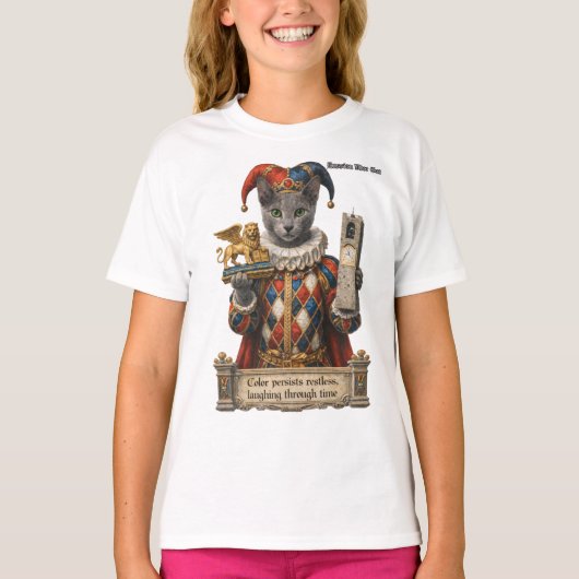 Russisch Blau Arlequin Kat T-shirt (Voorkant)