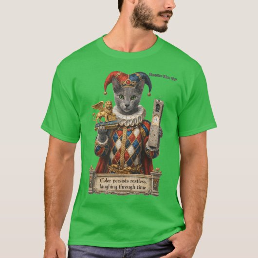 Russisch Blau Arlequin Kat T-shirt (Voorkant)
