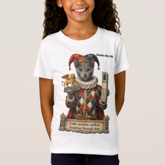 Russisch Blau Arlequin Kat T-shirt (Voorkant)