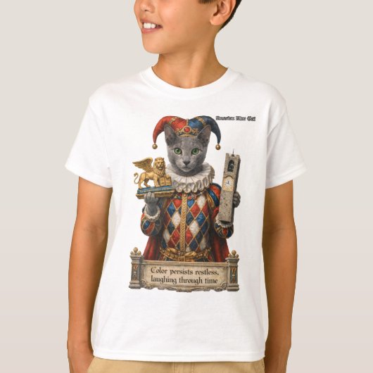 Russisch Blau Arlequin Kat T-shirt (Voorkant)