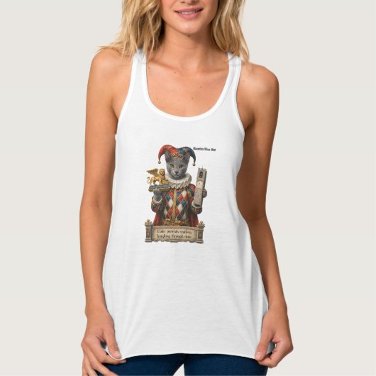 Russisch Blau Arlequin Kat Tanktop (Voorkant)