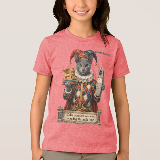 Russisch Blau Arlequin Kat Tri-Blend Shirt (Voorkant)