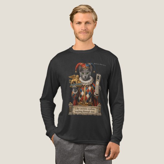 Russisch Blau Arlequin Kat Tri-Blend Shirt (Voorkant)