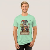 Russisch Blau Arlequin Kat Tri-Blend Shirt (Voorkant volledig)