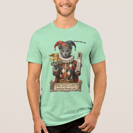 Russisch Blau Arlequin Kat Tri-Blend Shirt (Voorkant)