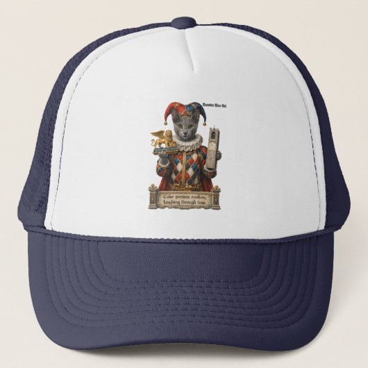 Russisch Blau Arlequin Kat Trucker Pet (Voorkant)