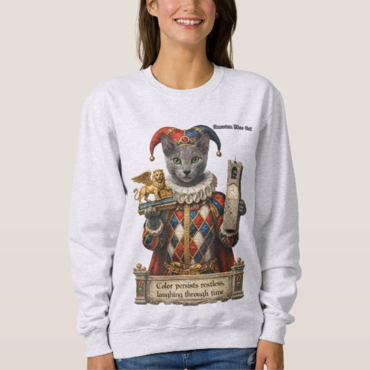 Russisch Blau Arlequin Kat Trui (Voorkant)