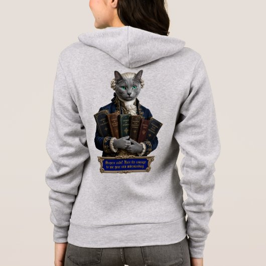 Russisch Blau Immanuel Kant Kat Hoodie (Achterkant)