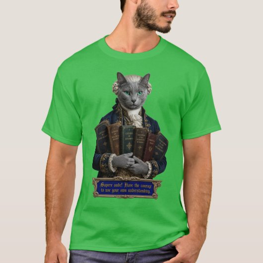 Russisch Blau Immanuel Kant Kat T-shirt (Voorkant)