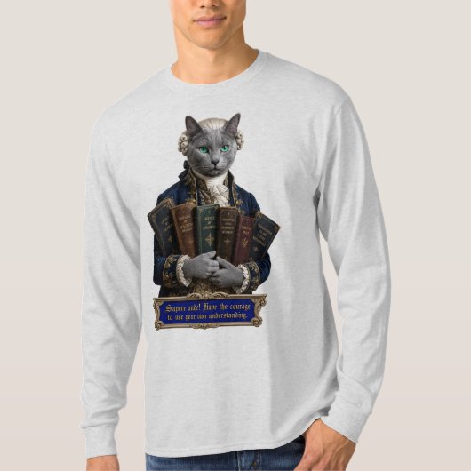 Russisch Blau Immanuel Kant Kat T-shirt (Voorkant)
