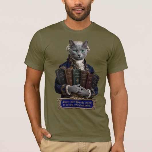 Russisch Blau Immanuel Kant Kat T-shirt (Voorkant)