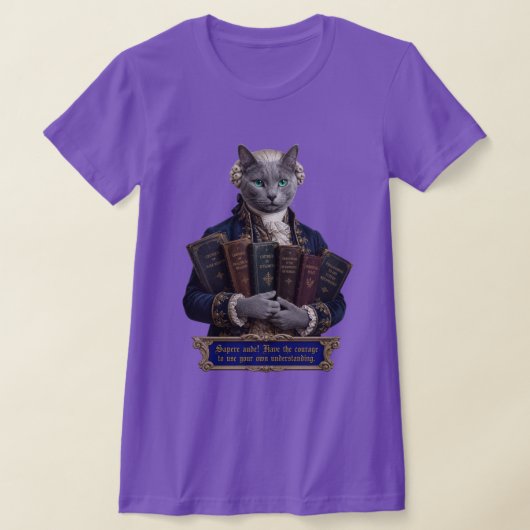 Russisch Blau Immanuel Kant Kat T-shirt (Laagn)