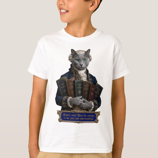 Russisch Blau Immanuel Kant Kat T-shirt (Voorkant)