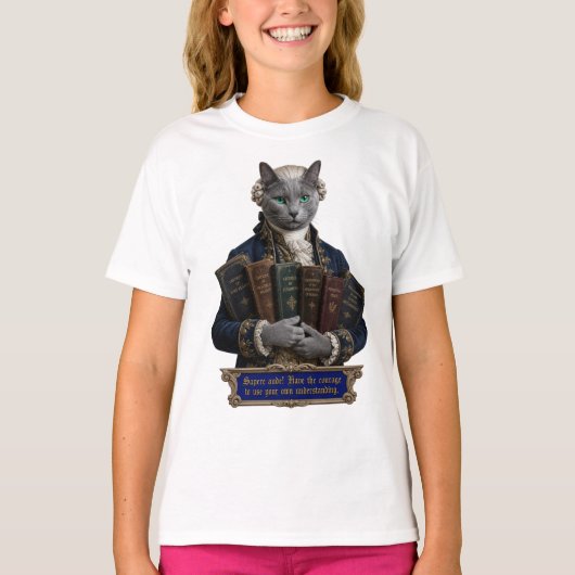 Russisch Blau Immanuel Kant Kat T-shirt (Voorkant)
