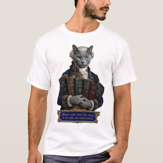 Russisch Blau Immanuel Kant Kat T-shirt (Voorkant)