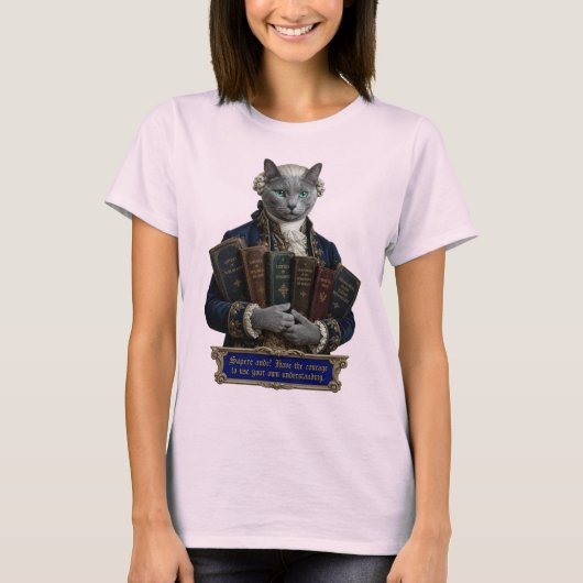 Russisch Blau Immanuel Kant Kat T-shirt (Voorkant)